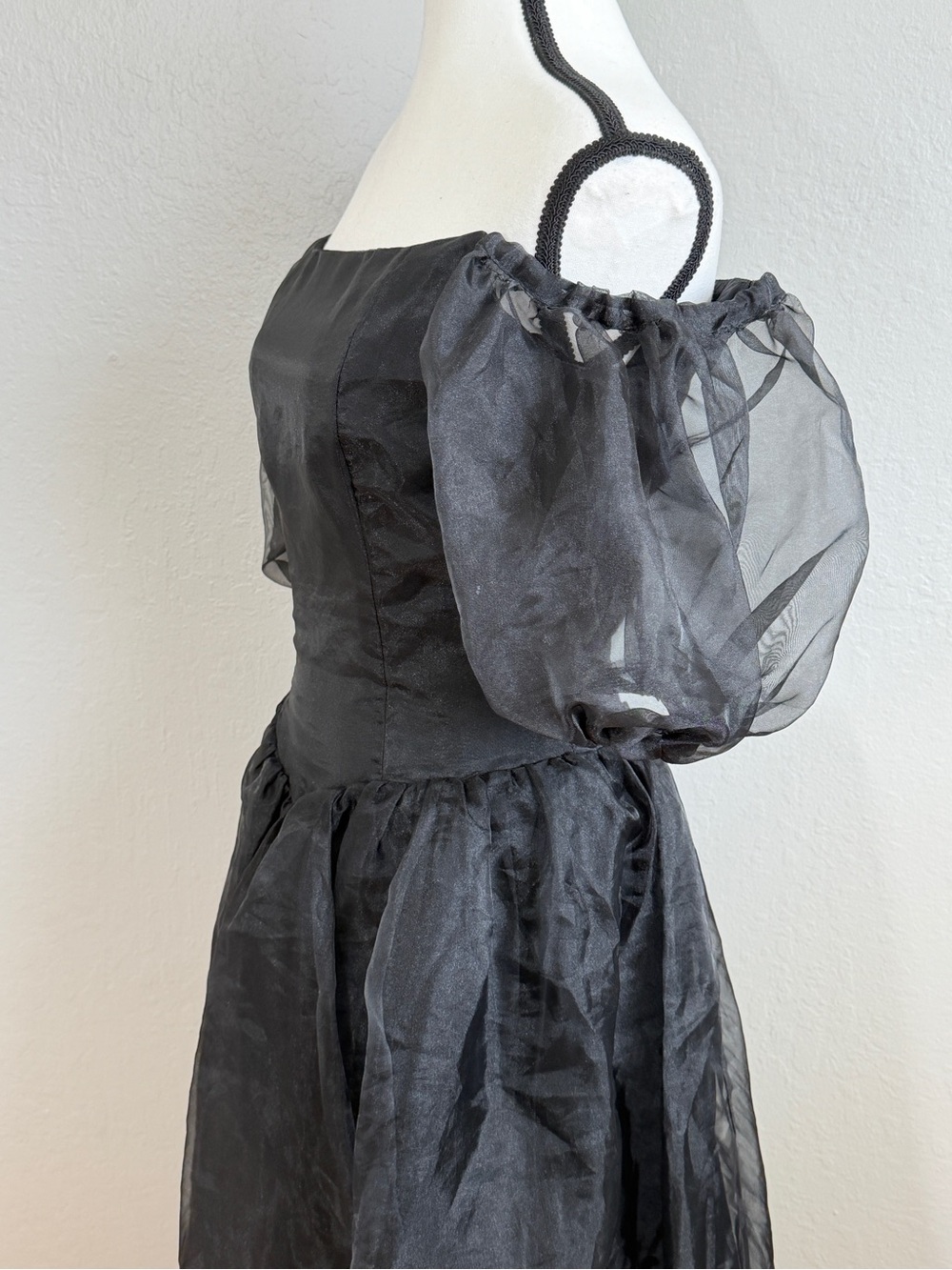 Vintage Black Puff Sleeve Maxi Dress Princess core Gothic 
80s XS - Picture 2 of 6